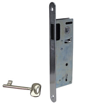 Load image into Gallery viewer, SERRATURA PER PORTE MAGNETICHE BONAITI FIVE F10 FRONTALE 196 X 18 MM CROMATO SATINATO