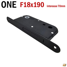 Carica l'immagine nel visualizzatore di Gallery, 48905050KE serratura magnetica per porta interna bagno wc toilet libero occupato bar ristoranti doppio quadro 8x8 6x6 interasse 7cm entrata 50mm frontale 190x18mm ONE B-ONE Bonaiti S 905 originale in pronta consegna