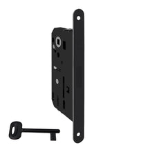 Carica l'immagine nel visualizzatore di Gallery, SERRATURA X PORTA MAGNETICA FORTY BONAITI V65 N65 F18X196MM E50 I90 NERA PATENT frontale 196mm x 18mm nuova