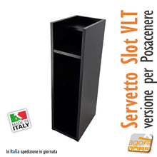 Carica l'immagine nel visualizzatore di Gallery, Servetto divisorio per slot machines VLT stretto alto con piano posacenere gancio appendiborsa nero stretto table slot tavolino servizio per casinò sala fumatori