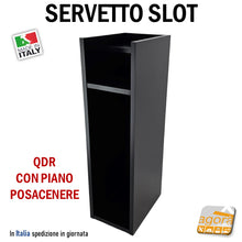 Carica l'immagine nel visualizzatore di Gallery, Servetto divisorio per slot machines VLT stretto alto con piano posacenere gancio appendiborsa nero stretto table slot tavolino servizio per casinò sala fumatori nuovo