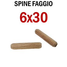 Carica l'immagine nel visualizzatore di Gallery, spine faggio per assemblaggio giunzione mobili in legno faggio striate per incollaggi vinavil d6x30mm spine spina tassello per mobili