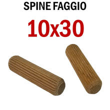 Carica l'immagine nel visualizzatore di Gallery, SPINE FAGGIO STRIATE D 10X30MM TASSELLO IN LEGNO PER MOBILI SPINA LEGNO tassello in legno di qualità per assemblaggio mobili diametro 10 mm lunghezza 30mm
