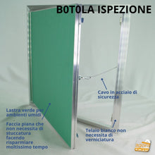 Carica l'immagine nel visualizzatore di Gallery, SPORTELLO BOTOLA PER ISPEZIONE FILOMURO/RASOMURO INVISIBILE CON APERTURA CLICK-CLACK CARTONGESSO SOFFITTO 40X40 PUSH 2 PEZZI PER AMBIENTI UMIDI COLORE VERDE