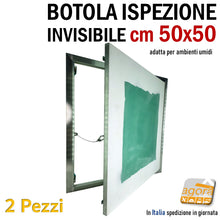 Carica l'immagine nel visualizzatore di Gallery, SPORTELLO BOTOLA D'ISPEZIONE A FILO PUSH CARTONGESSO 50X50cm AKIFIX TOP LUX 2PZ