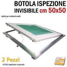 Carica l'immagine nel visualizzatore di Gallery, SPORTELLO BOTOLA D'ISPEZIONE A FILO PUSH CARTONGESSO 50X50cm AKIFIX TOP LUX 2PZ