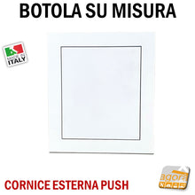 Carica l'immagine nel visualizzatore di Gallery, SPORTELLO BOTOLA INCASSO CORNICE ESTERNA CARTONGESSO - MURATURA SU MISURA LEGNO VERNICIABILE MOBILE ARREDO REGOLABILE SENZA MANIGLIA ISPEZIONABILE IMPIANTI CONTATORE RIFINIRE BUCO NEL MURO bella qualità robusta