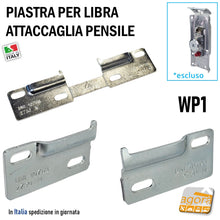 Load image into Gallery viewer, Schema tecnico piastra reggipensile WP1 per fissaggio pensile su barra reggipensile
