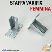 Carica l'immagine nel visualizzatore di Gallery, Staffa per barra asolata Varifix femmina mm 26/28 Acciaio Zincato Forata Angolare