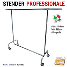 Load image into Gallery viewer, CLOTHES RACK H165 WHEEL KIT D100 PROFESSIONAL CLOTH HANGER HIGH CAPACITY CLOTHES TROLLEY