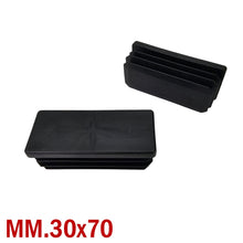Carica l'immagine nel visualizzatore di Gallery, tappo nero mm 70x30 cm 3x7 per tubolare 30x70 nero in plastica tappi alettati