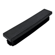 Carica l'immagine nel visualizzatore di Gallery, TAPPI TAPPO RETTANGOLARE 20x100mm NERO PUNTALE PLASTICA altezza 5mm cm 10x2 50 pezzi mm 100x20 cm 2x10 alettato