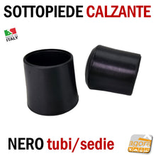 Carica l'immagine nel visualizzatore di Gallery, TAPPO CALZANTE PVC GOMMA NERO PUNTALE PLASTICA SOTTOPIEDE TUBO TONDO TAPPI SEDIE SEDIA TAVOLI GOMMATO