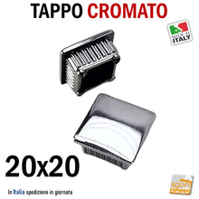 Carica l'immagine nel visualizzatore di Gallery, TAPPI cromati TAPPO CROMATO copritesta bombato copri testa 20x20x1.5mm in ABS PUNTALE cm 2x2 mm 20x20 bello per rifinire le parti a vista