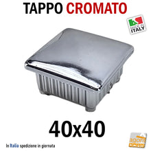 Carica l'immagine nel visualizzatore di Gallery, TAPPI TAPPO CROMATO bombato copri testa 40x40x1.5mm in ABS PUNTALE cm 4x4 COPRITESTA PER TUBOLARE QUADRO 4X4