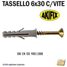 Carica l'immagine nel visualizzatore di Gallery, TASSELLO a espansione IN NYLON CON COLLARINO FORO D6 x 30 IN NYLON CON VITE 4,5x40
