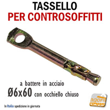 Carica l'immagine nel visualizzatore di Gallery, tassello rapido a battere 6x60 speed per sospensioni soffitto soffitti occhiolo chiuso foro 6mm acciaio tasselli per cls calcestruzziono pieno soffitti pendinaggi