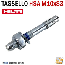 Carica l'immagine nel visualizzatore di Gallery, TASSELLO ANCORANTE ALTE PRESTAZIONI CERTIFICATO IN ACCIAIO CON BARRA FILETTATA E DADO TE HILTI HSA tasselli a battere metallici M10x83 7613023666516