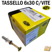 Carica l'immagine nel visualizzatore di Gallery, tasselli con vite con collarino per costruzioni in cartongesso collare 6x30 nylon a espansione AKIFIX