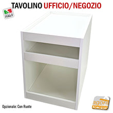 Carica l'immagine nel visualizzatore di Gallery, servetto tavolino comodino con ripiano con rialzo anticaduta senza schienale con ruote su misura per stampante attrezzatura medica accessori elettrici per negozi bar ristoranti centri estetici parrucchieri su misura RLZ