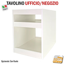 Carica l'immagine nel visualizzatore di Gallery, tavolino comodino con ripiano con rialzo anticaduta senza schienale con ruote su misura per stampante attrezzatura medica accessori elettrici per negozi bar ristoranti centri estetici parrucchieri su misura RLZ smontabile