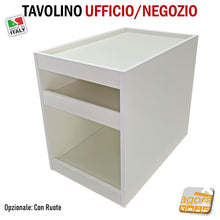 Carica l'immagine nel visualizzatore di Gallery, tavolino comodino con ripiano con rialzo anticaduta senza schienale con ruote su misura per stampante attrezzatura medica accessori elettrici per negozi bar ristoranti centri estetici parrucchieri su misura RLZ robusto