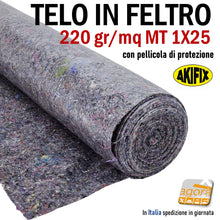 Load image into Gallery viewer, Felt Floor Protection Sheet Painting 220gr/m2 1x25mt absorbent stain-resistant AKIFIX 25MQ
