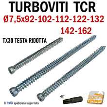 Carica l'immagine nel visualizzatore di Gallery, Turboviti per calcestruzzo cemento muratura turbovite testa cilindrica ridotta ambrovit 07062 diametro 7,5mm zincata alta qualità vite viti per foro muro 6 mm