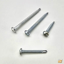 Carica l'immagine nel visualizzatore di Gallery, VITI AUTOFORANTI PUNTA A FORARE TESTA CILINDRICA ZINCATA PH2 4,8 X 80 vite acciaio auto perforante per metalli lunga