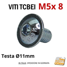Carica l'immagine nel visualizzatore di Gallery, VITI TCBEI FL M5x8 ZINCATO TESTA CILINDRICA BOMBATA VITE BRUGOLA BRUGOLE TESTA CILINDRICA BOMBATA ESAGONO INCASSATO 010.9 MA5 LUNGHEZZA FILETTO 8MM