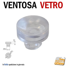 Carica l'immagine nel visualizzatore di Gallery, Ventosa per Ripiano Vetro Cristallo D10mm per foro D 5mm Trasparente per mobili e Top Vetro