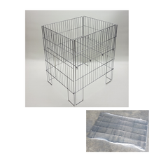 Carica l'immagine nel visualizzatore di Gallery, bancarella pieghevole per negozi cestone in metallo cesta cestino espositore minuteria professionale robusto cromato ripiano spostabile