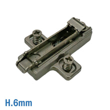 Carica l'immagine nel visualizzatore di Gallery, BASETTE BASETTA PER CERNIERE SALICE DOMI RAPIDCLICK H6MM DUOMATIC H 6 BARGR69/16 EAN: 8053468003306 A CROCE CON VITI EURO LUNGHE PREMONTATE A INNESTO RAPIDO ALTA