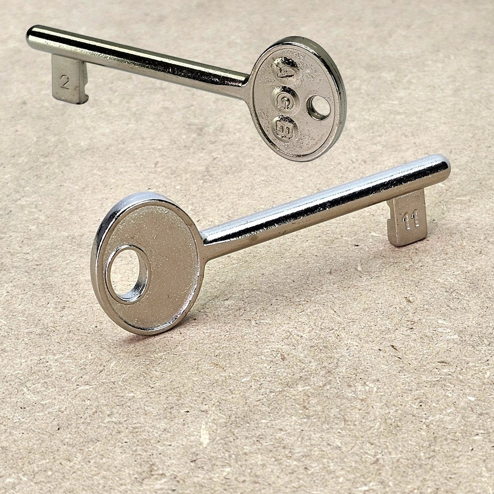 Chiave Cifrata Per Serratura Patent Bronzata N.12 - Confezione Da 10 Pezzi In Acciaio Verniciato