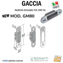 Carica l'immagine nel visualizzatore di Gallery, GM80 Bonaiti 4GM800040C5 4GM80040C5 contropiastra per serratura Forty NG Smart magnetica 22x82mm 22x82