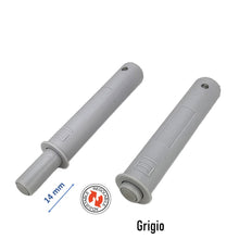 Carica l'immagine nel visualizzatore di Gallery, CRICCHETTO PUSH REGOLABILE PER APERTURA ANTE INVISIBILI MOBILE SENZA MANIGLIA INCASSO CORSA 14mm GRIGIO CORTO Professionale regolabile