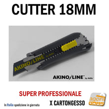 Carica l'immagine nel visualizzatore di Gallery, cutter taglierino per cartongesso cartongessisti super professionale akifix per lastre ctg lama 18 mm