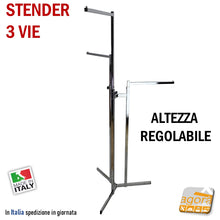 Carica l'immagine nel visualizzatore di Gallery, gondola stender per negozio in metallo cromato alto