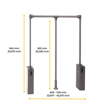 Load image into Gallery viewer, Appendiabiti per armadio, Lift saliscendi automatico a molla ammortizzato soft larghezza regolabile da 83 a 115 cm