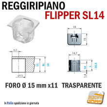 Carica l'immagine nel visualizzatore di Gallery, REGGIRIPIANO PER PANNELLO E RIPIANI IN LEGNO FLIPPER SL14 TRASP FORO D15x11