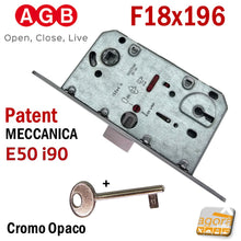 Load image into Gallery viewer, serratura porta meccanica AGB mediana evolution patent chiave normale Frontale 196x18mm