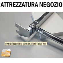 Carica l'immagine nel visualizzatore di Gallery, GANCIO BROCHE GRIGIO GF DIRITTO SEDIA SCALETTA 35 CM MENSOLA X BARRA 30x15 - 35x15 ATTREZZATURA NEGOZI BARRA RETTANGOLARE