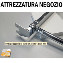 Carica l'immagine nel visualizzatore di Gallery, GANCIO BROCHE GRIGIO GF DIRITTO SEDIA SCALETTA 35 CM MENSOLA X BARRA 30x15 - 35x15 ATTREZZATURA NEGOZI BARRA RETTANGOLARE
