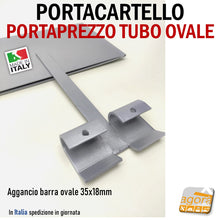 Load image into Gallery viewer, SIGN HOLDER - PRICE HOLDER OVAL BAR ATTACHMENT - INFORMATION BOARD - METAL