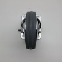 Carica l'immagine nel visualizzatore di Gallery, RUOTA GIREVOLE IN GOMMA GRIGIA DIAM.100MM C/PIASTRA 90x70MM CON FRENO/SENZA FRENO RUOTE AVO