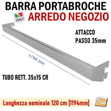 Load image into Gallery viewer, BARRA WALL HANGER X OVAL TUBE HANGER FOR CLOTHES FURNITURE STORE.