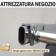 Carica l'immagine nel visualizzatore di Gallery, GANCIO BROCHE GRIGIO GF DIRITTO SEDIA SCALETTA 35 CM MENSOLA X BARRA 30x15 - 35x15 ATTREZZATURA NEGOZI BARRA OVALE TUBO OVALE