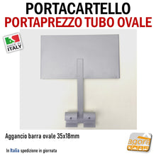 Load image into Gallery viewer, SIGN HOLDER - PRICE HOLDER OVAL BAR ATTACHMENT - INFORMATION BOARD - METAL