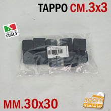 Carica l'immagine nel visualizzatore di Gallery, tappi di chiusura in plastica nera per tubi 30x30