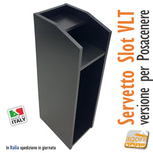 Carica l'immagine nel visualizzatore di Gallery, servetto divisorio per sale slot vlt machines table tavolino nero alto stretto colonna versione posacenere doppio piano anche con portaborse e accessori interno